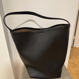 The Row Black Leather Hobo Bag